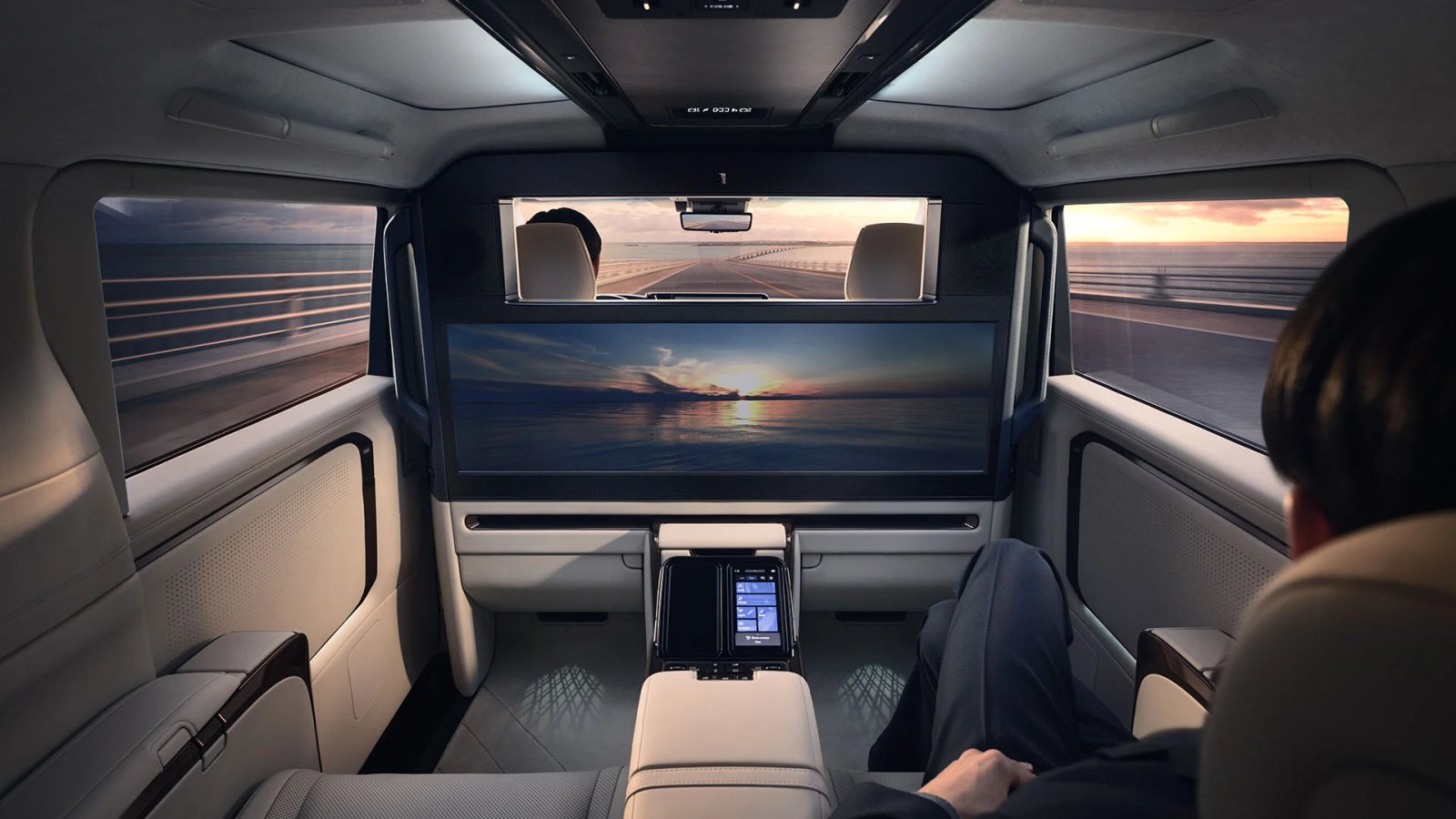Lexus LM500h on board cinema screen
